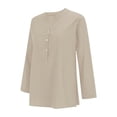 thumbnail image 4 of Outfmvch Gauze Tops for Women Casual Summer,Wrap Tops for Women,Cotton Linen Tops for Women,Button Up Shirt Short Sleeve,Linen Blouses for Women,Gauze Button Down Shirts for Women Beige 4XL, 4 of 9