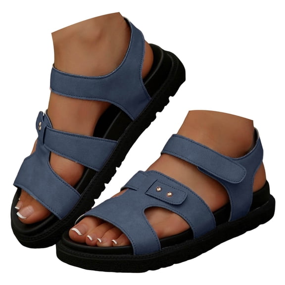 Dakaela Womens Flat Sandals Ankle Strap Sport Water Walking Sandal Platform Summer Beach Shoes