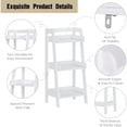thumbnail image 4 of 3-Tier Ladder Shelf, Bathroom Shelf Freestanding, 3-Shelf Spacesaver Open Wood Shelving Unit, Ladder Shelf (White), 4 of 6