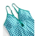 thumbnail image 3 of Pounoo Womens 2 Piece Swimsuits Sets Gingham Print V Neck One Piece Tie Front Skirt Summer Getaways Poolside Style Gift, 3 of 9