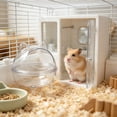 thumbnail image 6 of Hamster Bathroom Toilet 2 in 1 Sand Bath and Litter Box, Small Animal Bath House, Dirt Proof Sand Bath Container, Easy to Clean, Suitable for Hamsters Gerbils and Small Pets Clear C, 6 of 6