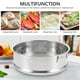 thumbnail image 4 of Cesta vaporera de 20 cm con prácticas asas de acero inoxidable. Rejilla para cocinar bollos al vapor, ideal para el hogar, la cocina o restaurantes (plateada)., 4 of 8