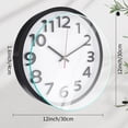 thumbnail image 5 of Unique Bargains Non-Ticking Battery Operated Decorative Wall Clock White Black, 5 of 6