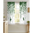 thumbnail image 4 of Green Spring Botanical Sheer Curtains 45 Inch Length 2 Panels Set for Living Room/Bedroom, Weeping Eucalyptus Butterfly Kitchen Curtains Grommet Semi-Sheer Curtains Drapes Window Treatments 42"x45"x2, 4 of 7