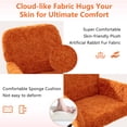 thumbnail image 2 of PAPROOS Vanity Chair with Back, Home Office Chair, Ergonomic Home Desk Chair with Artificial Rabbit Hair, Adjustable Swivel Task Computer Chair with Arm, Wheels, Orange, 2 of 10