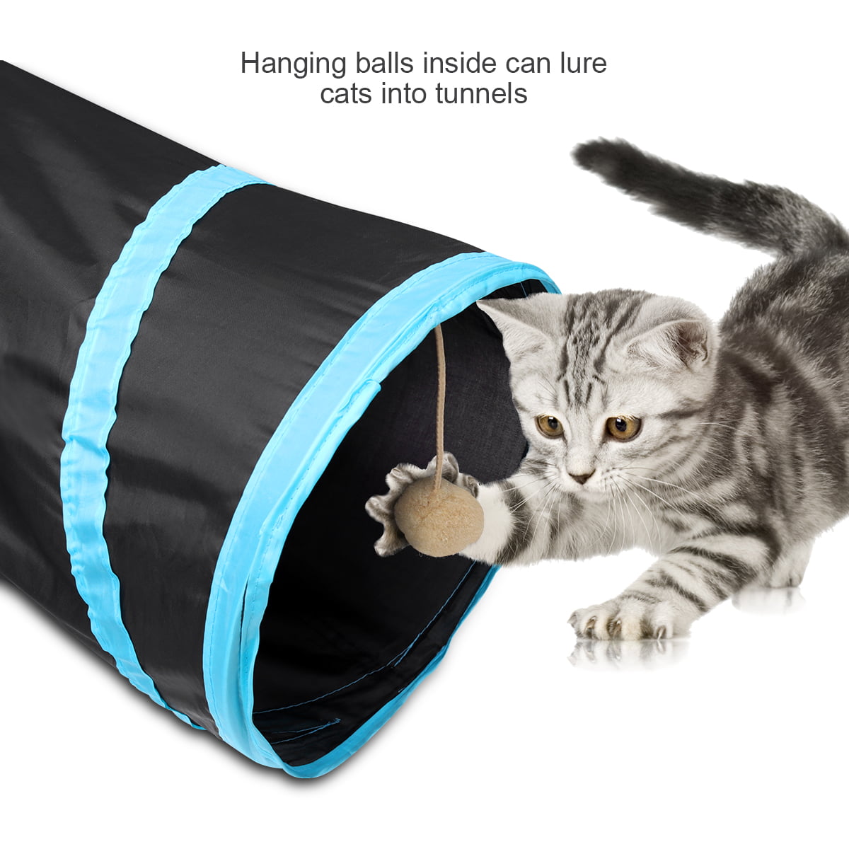 Black UEETEK Collapsible Pet Tunnel for Cat Dog Kitten Rabbit
