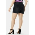 thumbnail image 5 of CASSIE LIZ Women's Plus Size Grey Destructed Shortie Shorts Jeans 3X Elastic Waist Frayed Hem Shorts Pocket Casual Pants Summer Washed Ripped Shorts Pants 3XL 22W, 5 of 8