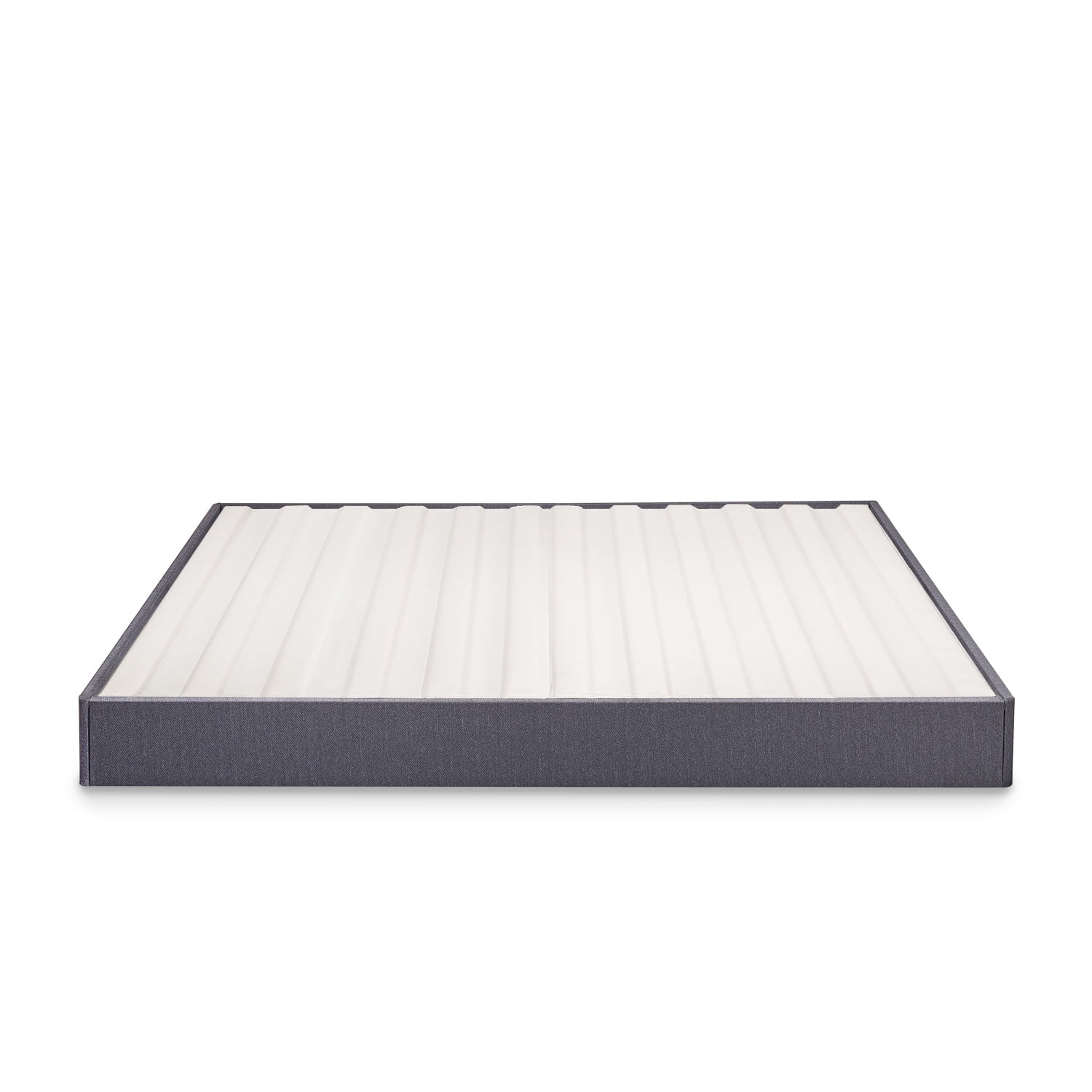 4 Inch Low Profile Metal Box Spring with Wood Slats Multiple Sizes 