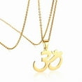 thumbnail image 6 of Yoga Aum Om Ohm Sanskrit 14K Yellow Gold Pendant Chain Necklace Men India Outdoor Sport Women Bijoux Jewelry, 6 of 7