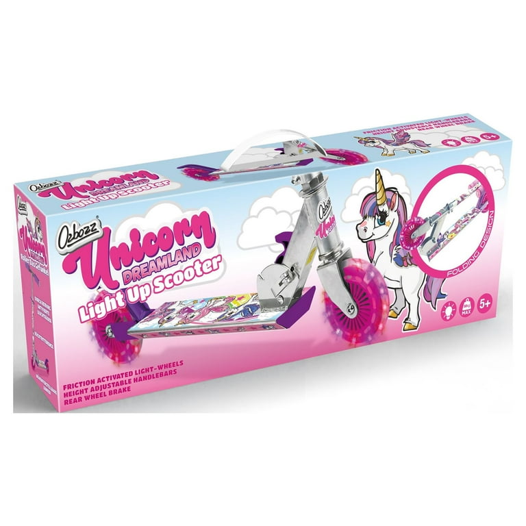 OZBOZZ Unicorn Foldable Scooter - Light UP Wheels for Kids