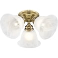 thumbnail image 5 of 3 Light Antique Brass Ceiling Light fixture with White Alabaster Glass Shade, 5 of 5