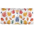 thumbnail image 7 of Yayeee Kitchen Curtains Tier Set of 2 Light Filtering 57"x24" Over Sink Window Panels, Blue Leaves, 7 of 7