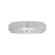Men's Tungsten 6MM Satin and High-Polished Grooved Step Edge Wedding Band by Brilliance Fine Jewelry - Mens Ring