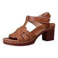 thumbnail image 2 of Xijirk Womens Sandals,Strappy High Heel Sandals with Open Toe Platform Summer Fashion Shoes Adjustable Ankle Strap for Dressy Wear,,Brown,8.5, 2 of 8
