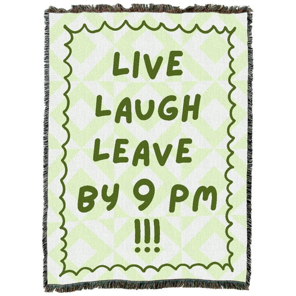 Pure Country Weavers Live Laugh Leave Tapestry Throw Blanket Woven from Cotton - Made in The USA (54x72)