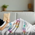 thumbnail image 3 of Adventure Soft Flannel Fleece Throw Blanket, Colorful Calligraphic Design with Abstract Mountains and Arrow Journey, Cozy Plush for Indoor and Outdoor Use, 70" x 90", Multicolor, by Ambesonne, 3 of 5