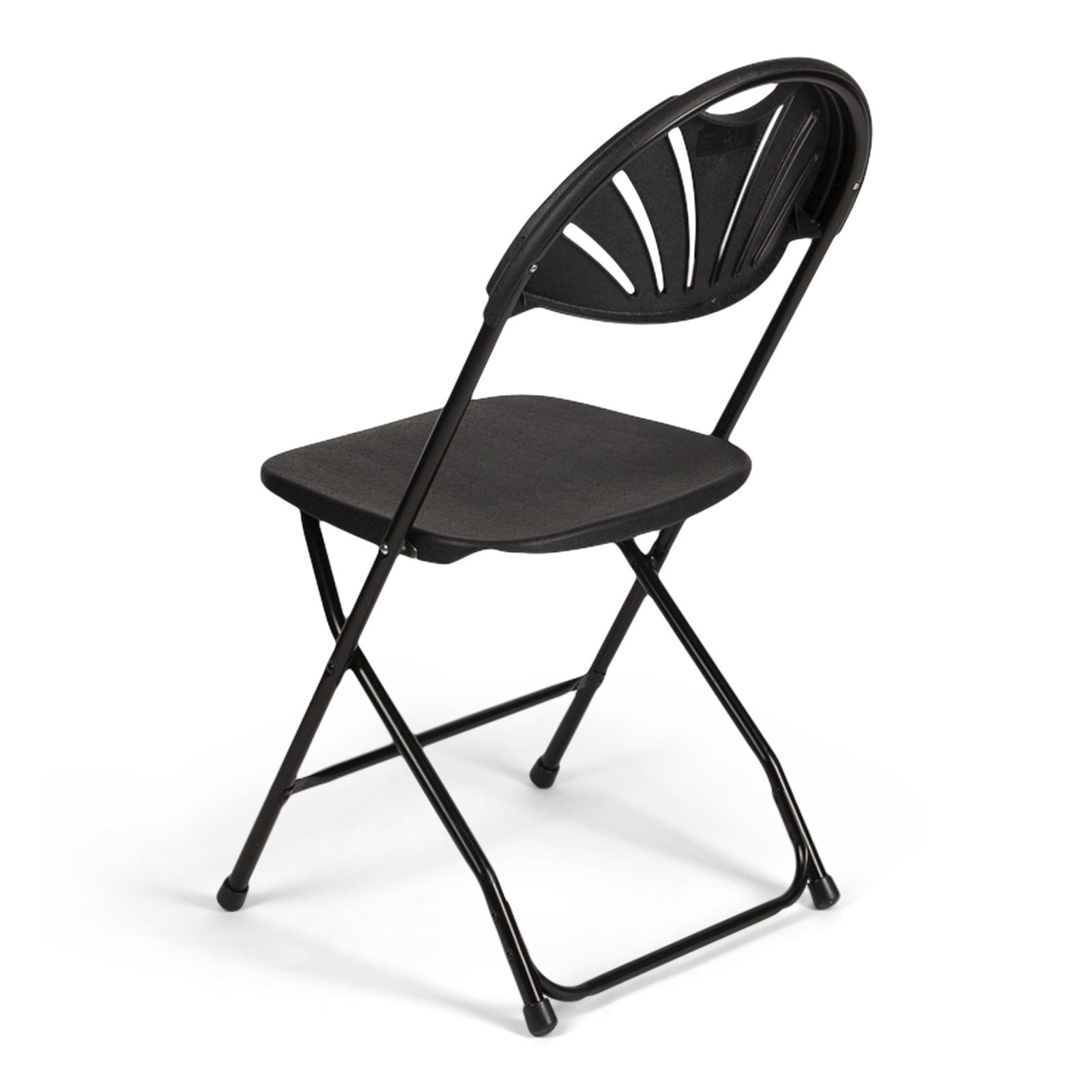 TitanPRO™ Fanback Plastic Folding Chair - Black