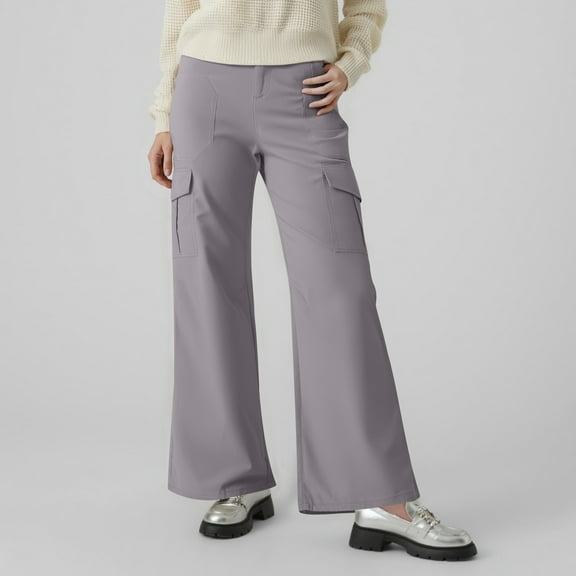 SNKSDGM Women's Plus Linen Pants Women Tall Wide Leg Pants for Women Petite Short Women's Cargo Hiking Pants High Waisted Wide Leg Water Resistance Lightweight Stretch for Work Casual Outdoor