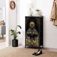 thumbnail image 6 of Gothic Dresser for Bedroom with 4 Storage Drawers Mystical Moth Open Magic Book Candles Black Gold Occult Dressers Chest of Drawers Steel Framed Fabric Closet Organizers for Dorm Entryway, 6 of 8