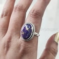thumbnail image 5 of Natural Purple Copper Turquoise Ring, Turquoise Ring, December Birthstone,Simple Band, 925 Sterling Silver, Womens Ring, Christmas, Thanksgiven, Handmade, Statement Jewelry, Natural Turquoise Ring, 5 of 6
