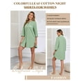 thumbnail image 2 of ANLIQI Womens Cotton Nightgown Sexy Button Down Night Shirts Soft Summer Sleep Shirt Ladies Comfy Night Dress (Sage Green,M), 2 of 6