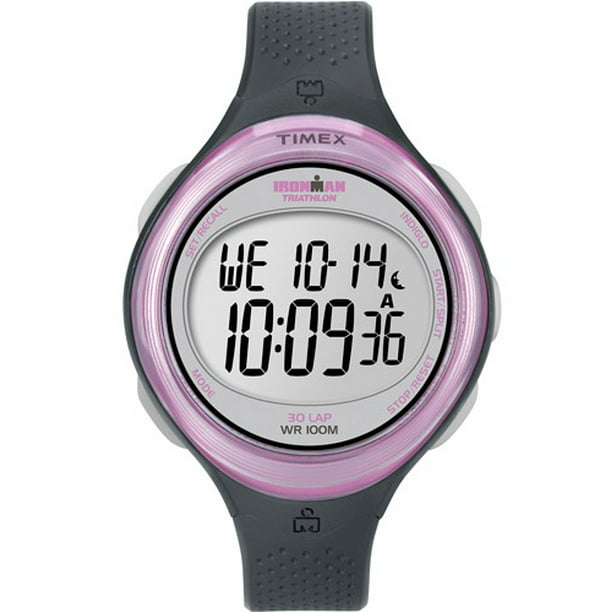 Timex T5K600 Women's Ironman Clear View Dark Gray/Pink Sports Watch ...