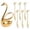D, variant on Stainless Steel Coffee Spoon Set, Decorative Swan Base Holder with 6Pcs Leaf Spoons, Swan Spoon Fork Holder, Decorative Teaspoon Set for Home Kitchen, Coffee Station, Dessert Serving Gifting