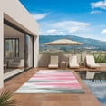 thumbnail image 3 of Pink Gray Outdoor Rug for Patio/Deck/Porch, Non-Slip Large Area Rug 6 x 9 Ft, Contemporary Abstract Gradient Aesthetic Indoor Outdoor Rugs Washable Area Rugs, Reversible Camping Rug Carpet Runner, 3 of 8