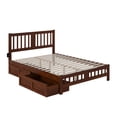 thumbnail image 2 of AFI Tahoe Queen Wood Platform Bed with Headboard Footboard & 2 Storage Drawers, Walnut, 2 of 7