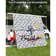 thumbnail image 3 of 4th of July RV Awning Sun Shade Screen 9'X7' Blue Stars Anchor Mesh Sunscreen American Flag Wood Grain Awning Shade Screen with Zipper UV Blocker Completed Kits for RV Motorhome Camper, 3 of 7