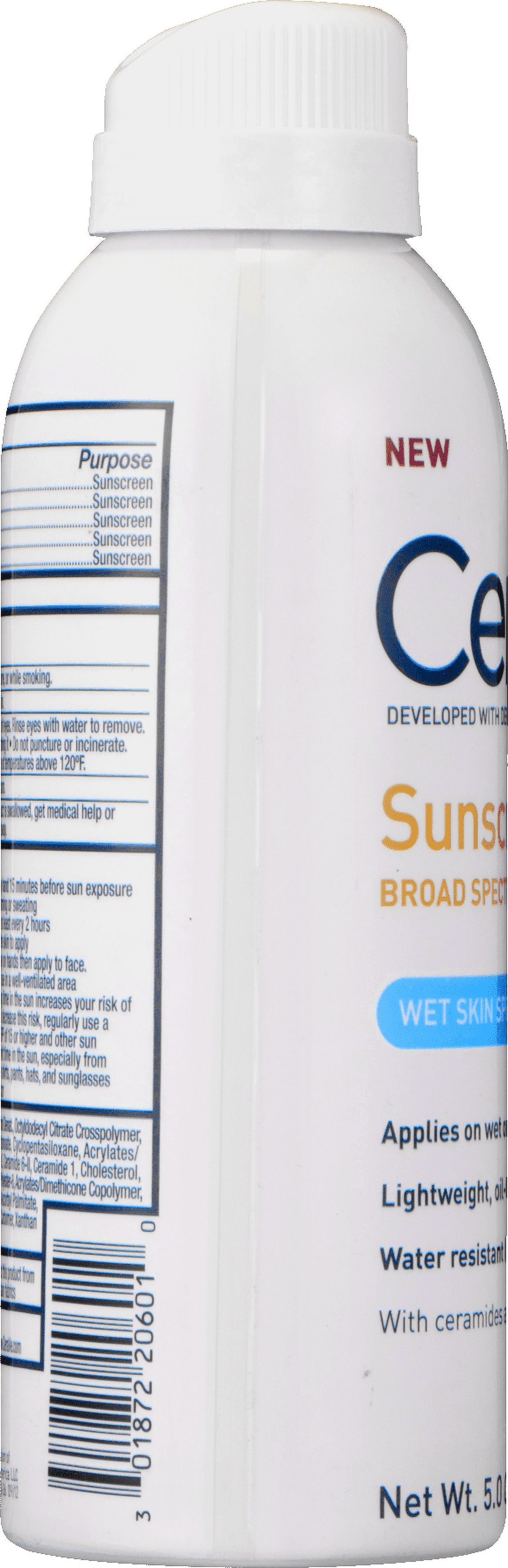 CeraVe Sunscreen Wet Skin Spray, SPF 50, 5 Oz - image 5 of 8