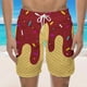 thumbnail image 1 of WILLBEST Pantalones Cortos Casuales para Hombre, Ideales para Nadar En La Playa y Hacer Ejercicio, con Un Elegante Diseño con Cordones y Estampado de Hielo Derretido para Cualquier Temporada., 1 of 5