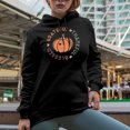 thumbnail image 2 of Grateful, Thankful, Blessed feat. a Pumpkin, Thanksgiving Day Art Merch Gift, Black Hooded Sweatshirt or Hoodie, Small, 2 of 5