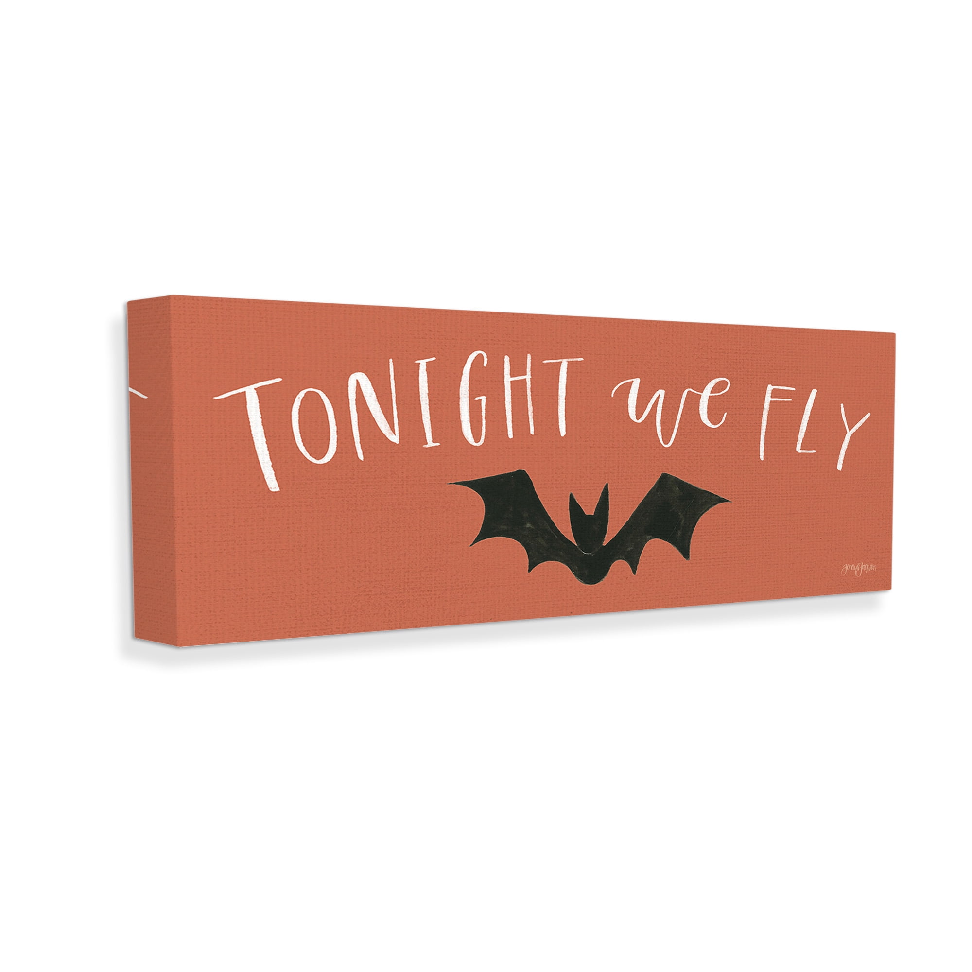 Stupell Industries Tonight We Fly Halloween Holiday Painting Gallery Wrapped Canvas Art Print Wall Art, 40 x 17