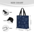 thumbnail image 4 of Naloa Snowflake Dark Blue Tote Bag for Women, Foldable Tote Bag With Zipper, Large Shoulder Bag, Top Handle Handbag for Travel, Work, Shopping, 4 of 9