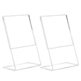 thumbnail image 1 of KAKOWELY 2Pcs Acrylic Sign Holder Versatile Display Stand Desktop Menu Storage Rack,5.91"X3.94"X2.09", 1 of 5