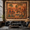 thumbnail image 6 of Persian Garden Under Golden Sun, Serene Folk Art for Nature Lovers, Ornamental Garden Decor, Housewarming Gift, Tapestry Wall Hanging for Bedroom and Living Room, 6 of 7