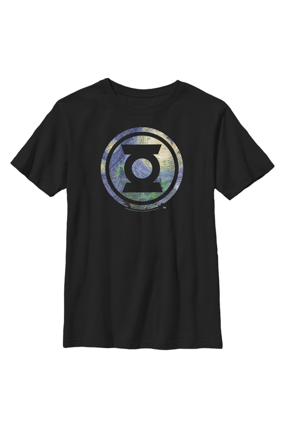 Boy's Green Lantern Starry Night Lantern Logo Graphic T-Shirt
