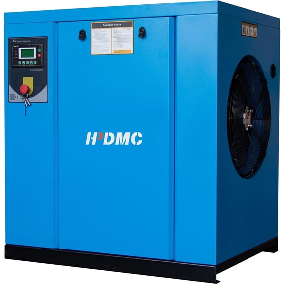 HPDMC 20HP Industrial Rotary Screw Air Compressor, 81 CFM @ 125 PSI, 460V 3-Phase Heavy Duty Compressed Air System for Manufacturing and Fabrication PACK15