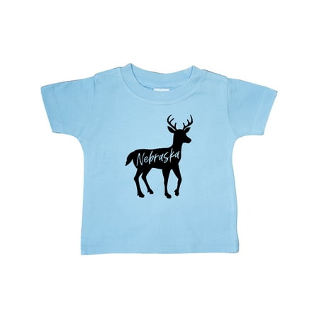 

Inktastic Nebraska Black Deer Silhouette Gift Baby Boy or Baby Girl T-Shirt