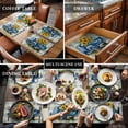 thumbnail image 3 of Blue Truck Yellow Sunflower Placemats for Dinning Table Set of 6, Teal Plaid Vintage Summer Burlap Kitchen Place Mats Waterproof Cloth Table Mats, Indoor Outdoor Placemats Easy Clean Dinner Decor, 3 of 8