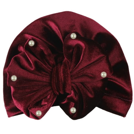 

Relanfenk Baby Hats Boy Girl pearls Pleuche Knotted Warm Bow Beanie Headwear Cap Hat