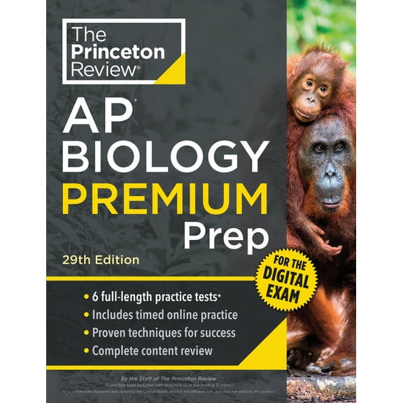 College Test Preparation Princeton Review AP Biology Premium Prep, 29th Edition: 6 Practice Tests   Digital Practice Online   Content Review, (Paperback)