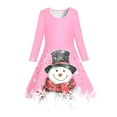 thumbnail image 4 of PMVFHDE Robes Filles Enfants Tout-Petits Filles Sapins de Noël Imprimé Cerf Manches Longues Robe de Fête pour Rose,8-9 Ans, 4 of 5