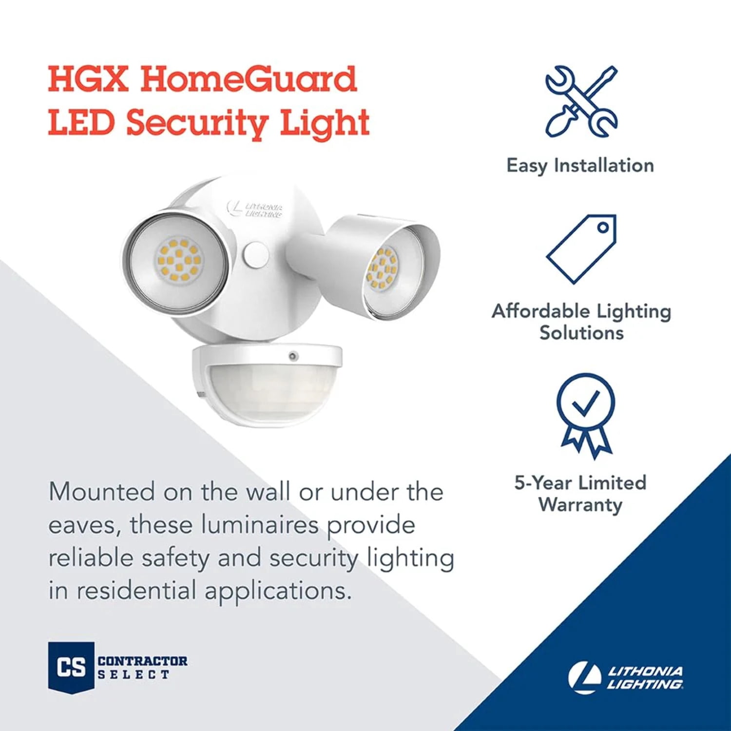 Lithonia Lighting Hgx Led 2Rh 40K 120 Mo M2 Contractor Select Double Light 8-5/16" Wide