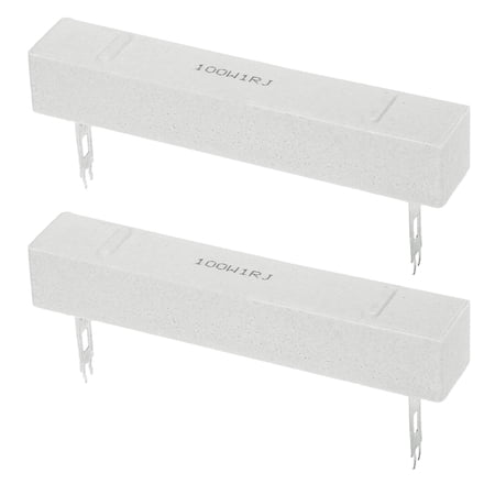 Uxcell 1 Ohm Ceramic Cement Resistor 100W Power Wirewound Horizontal Cement Resistor Kit Tolerance 5% for Audio Equipment Power Adapters Frequency Divider Circuit Board (Pack of 2)