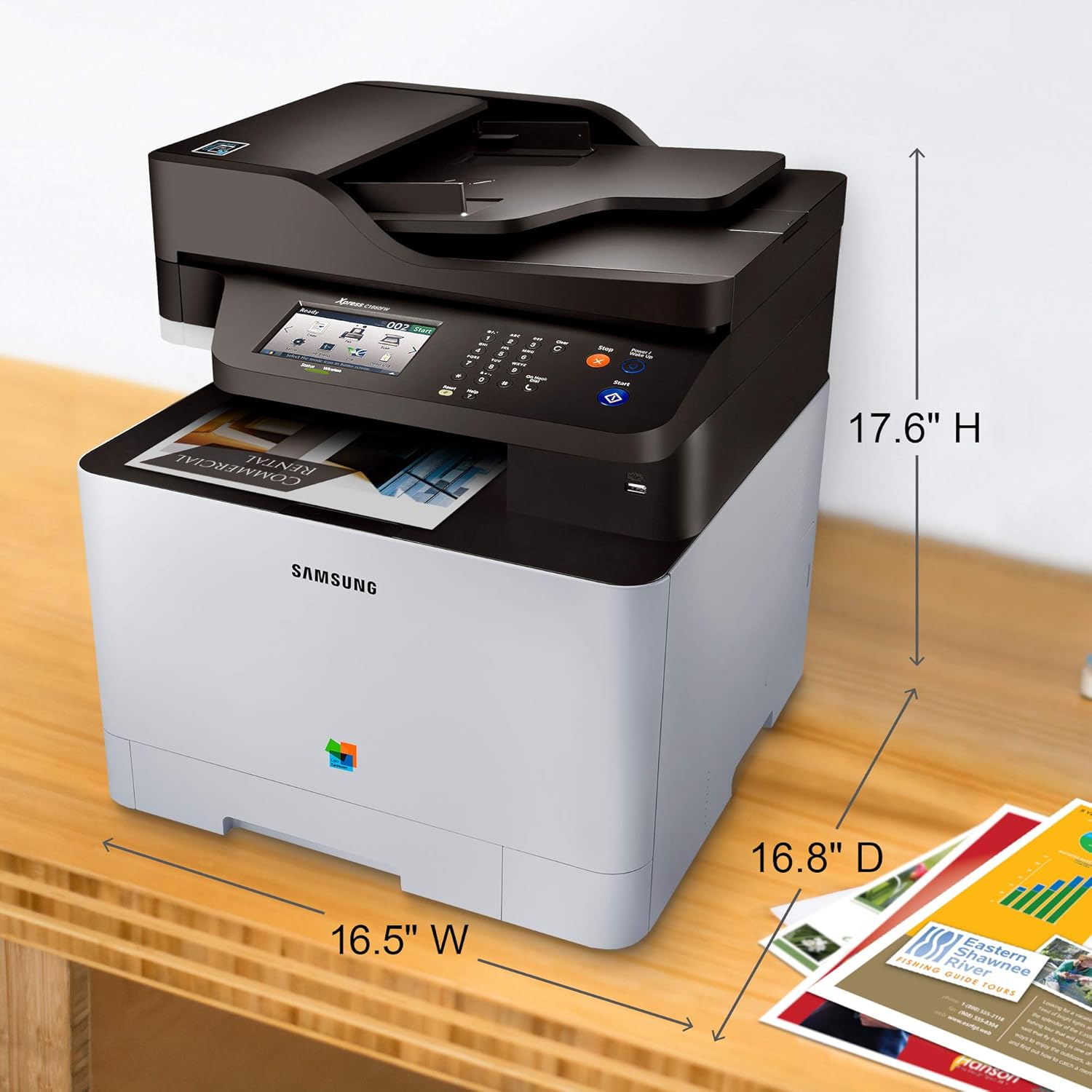 Samsung Xpress C1860FW Wireless Color Laser Printer with Scan/Copy/Fax, Simple NFC + WiFi Connectivity and Built-in Ethernet (SS205H)