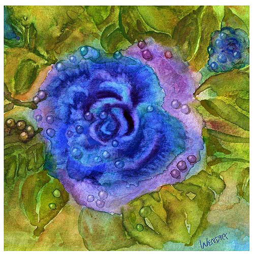 "Blue Rose" Canvas Art by Wendra