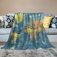 thumbnail image 2 of Awypu World Map Countries Cities Flannel Lightweight Blanket for All Seasons - Soft and Durable Bed Blanket 40x50in, 2 of 6