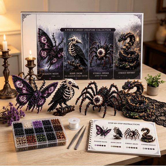 3D Beaded Craft Kit with Instructions,Bead Art Handmade Gift for Beginners & Craft Enthusiasts (Spider)